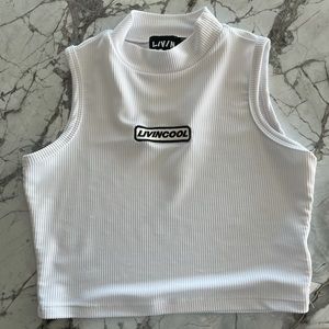 Livin Cool Slick patch Mock top